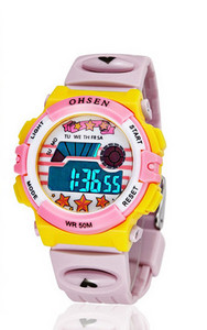 Електронен часовник за момчета и момичета с гумена каишка-светещ