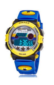 Електронен часовник за момчета и момичета с гумена каишка-светещ