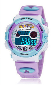 Електронен часовник за момчета и момичета с гумена каишка-светещ