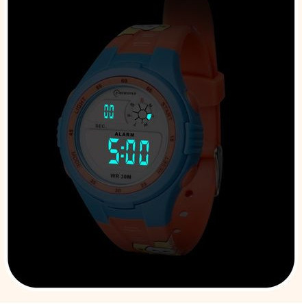 Електронен часовник за момчета и момичета с гумена каишка-светещ