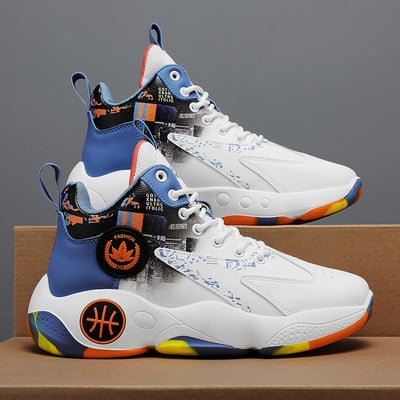 Kõrged paelte ja kirjaga korvpallijalatsid meestele