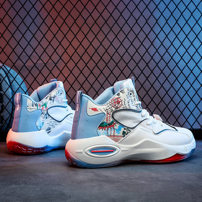 Pantofi de baschet pentru bărbați cu șireturi și talpă înaltă