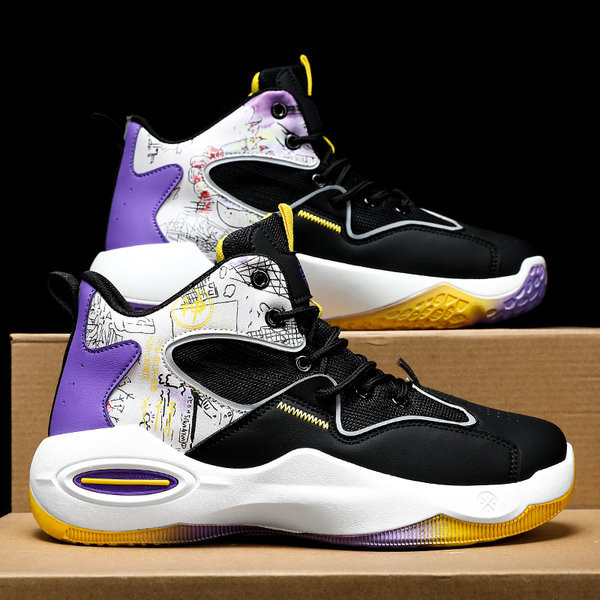 Pantofi de baschet pentru bărbați cu șireturi și talpă înaltă