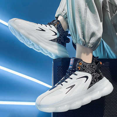 Pantofi de baschet sport pentru bărbați cu șireturi și inscripții