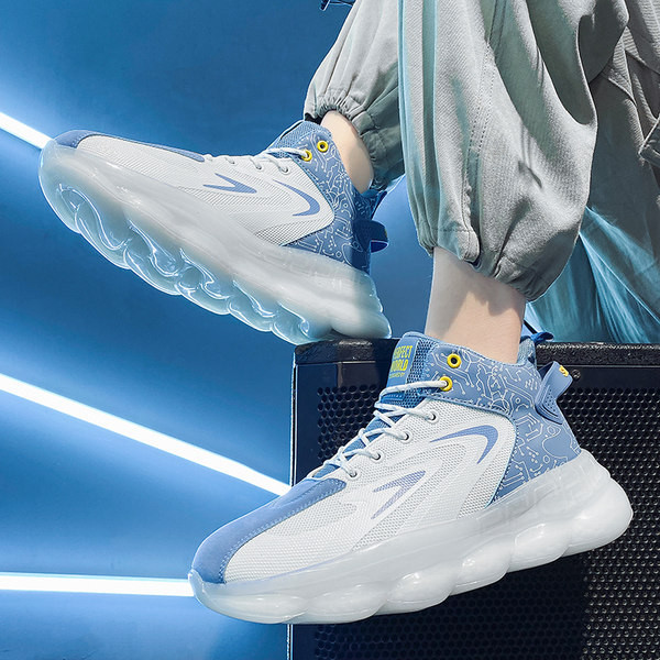 Pantofi de baschet sport pentru bărbați cu șireturi și inscripții