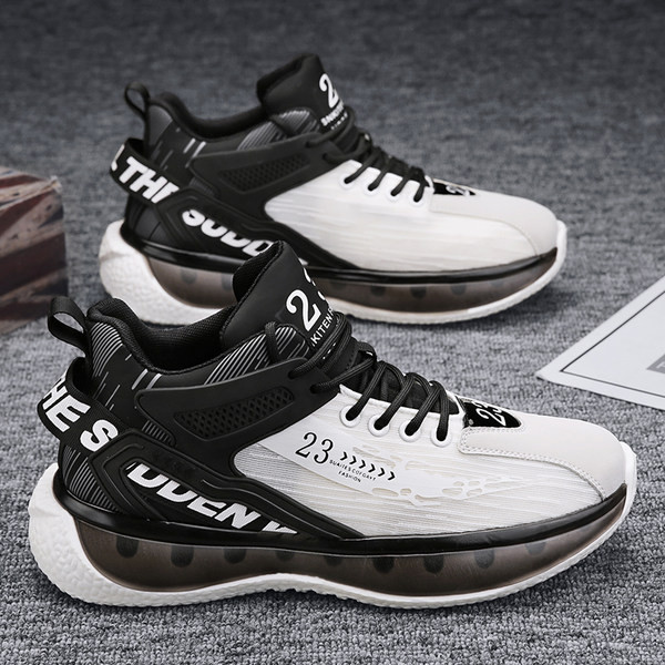 Muške košarkaške tenisice sa vezicama i natpisom od eko kože