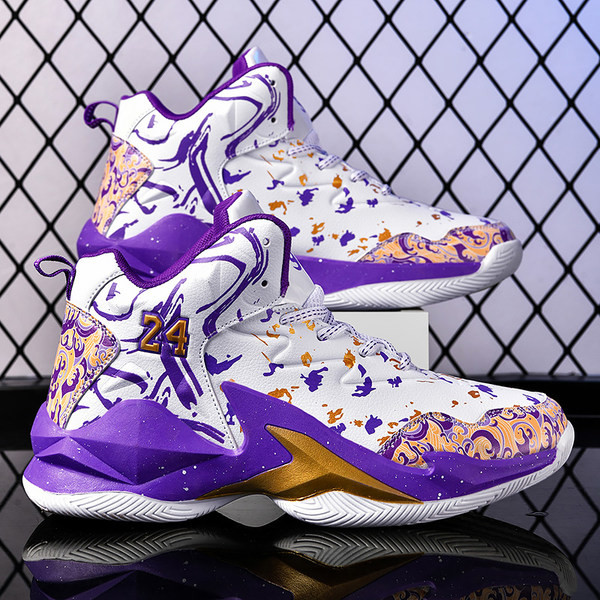 Мъжки високи маратонки с апликация и връзки -баскетболни