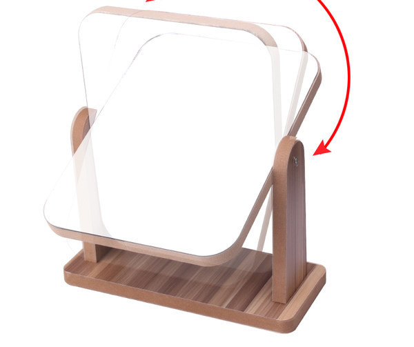 Преносимо козметично огледало с дървена стойка