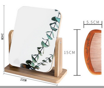 Puidust alusega kosmeetikapeegel