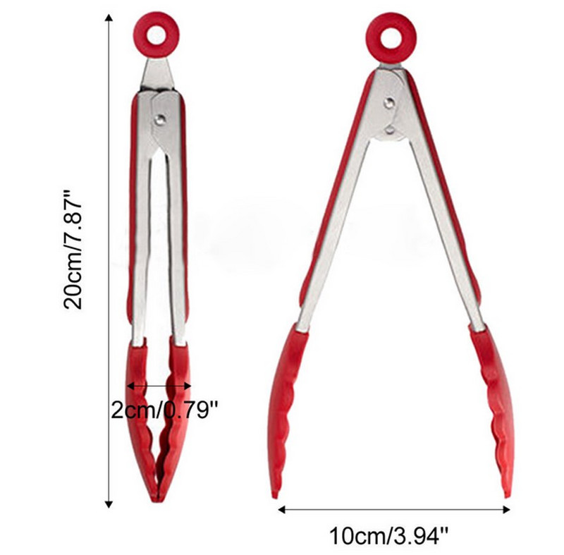 Labākās kvalitātes plastmasas virtuves salātu gatavošanas BBQ knaibles nerūsējošā tērauda roktura trauks