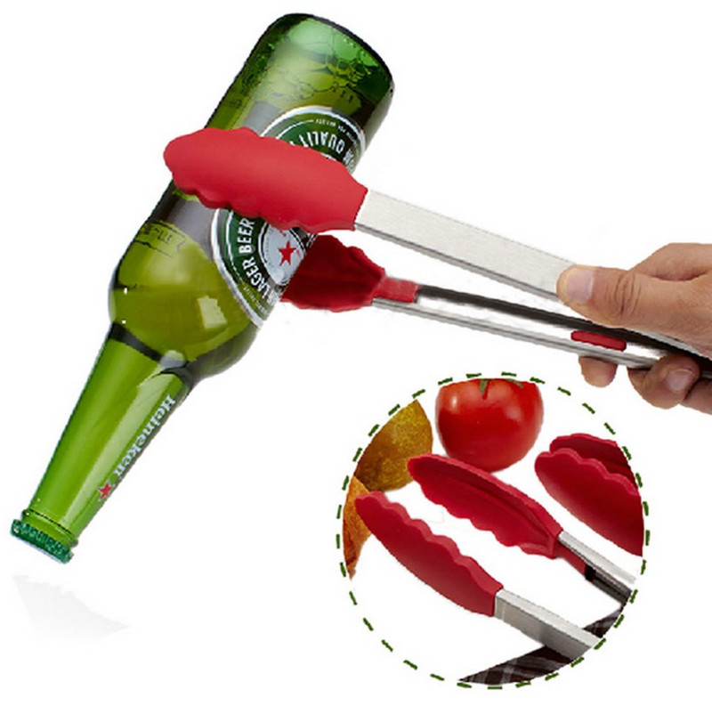 Labākās kvalitātes plastmasas virtuves salātu gatavošanas BBQ knaibles nerūsējošā tērauda roktura trauks