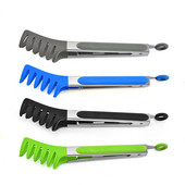 Silikonske najlonske hvataljke za rezance, hvataljke za špagete, hvataljke za hranu, drške od nehrđajućeg čelika, hvataljke za hranu, pribor za kuhanje, kuhinjski pribor