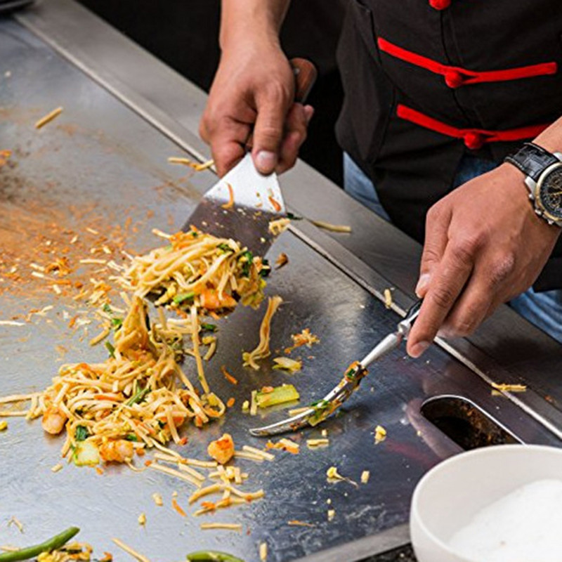 Nerūsējošā tērauda steiks cepta lāpsta Iztecoša lāpstiņa Picas mizas lāpstiņa bārbekjū BBQ grila skrāpis virtuves rīks gatavošanas rīks