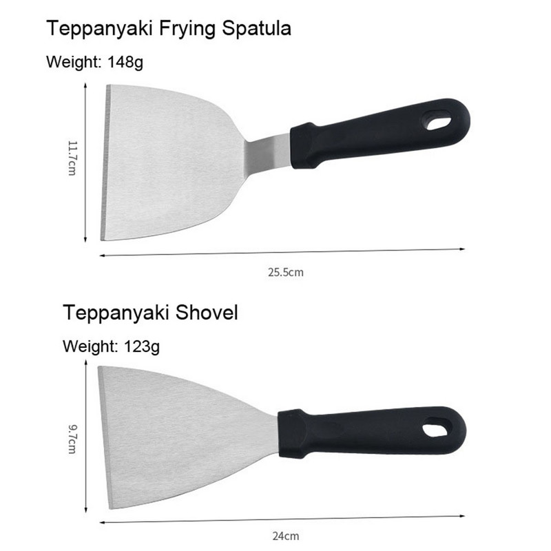 Nerūsējošā tērauda metāla režģa lāpstiņa hamburgera virpotājs skrāpis pankūku pleznas Lieliski piemērots BBQ grilam