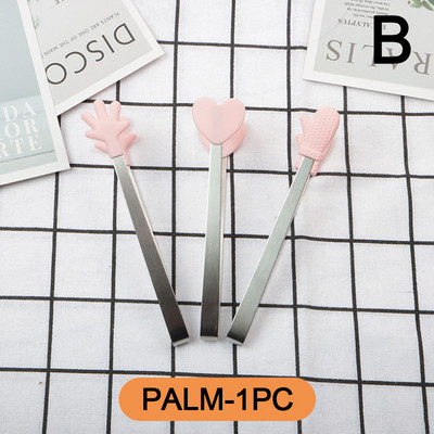 Jaukas, neslīdošas silikona spailes nerūsējošā tērauda ledus sprādzes bārbekjū šķipsniņas siera cukura kubiņu sprādzes Radošas pārtikas knaibles Virtuves piederumi