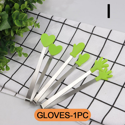 Jaukas, neslīdošas silikona spailes nerūsējošā tērauda ledus sprādzes bārbekjū šķipsniņas siera cukura kubiņu sprādzes Radošas pārtikas knaibles Virtuves piederumi