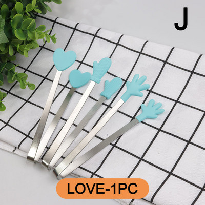 Jaukas, neslīdošas silikona spailes nerūsējošā tērauda ledus sprādzes bārbekjū šķipsniņas siera cukura kubiņu sprādzes Radošas pārtikas knaibles Virtuves piederumi