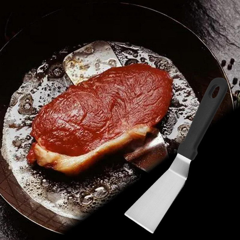 Picas lāpstiņa karstumizturīgs grila skrāpis Ērts rokturis cepšanas lāpsta Virtuve nerūsējošā tērauda BBQ cepšanas trauku lāpsta mājām