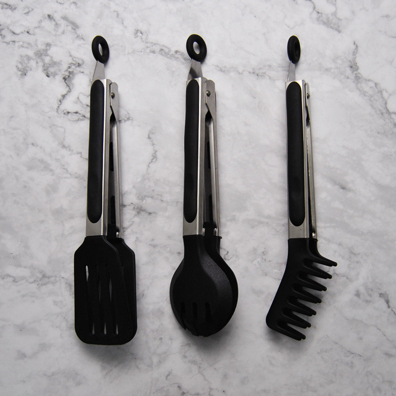 Nerūsējošā tērauda bārbekjū saspraudes Pārtikas knaibles Karstumizturīgas pārtikas saspraudes gatavošanas skava Lāpstiņa Nūdeles saspraude Maizes ceptuves salātu mape