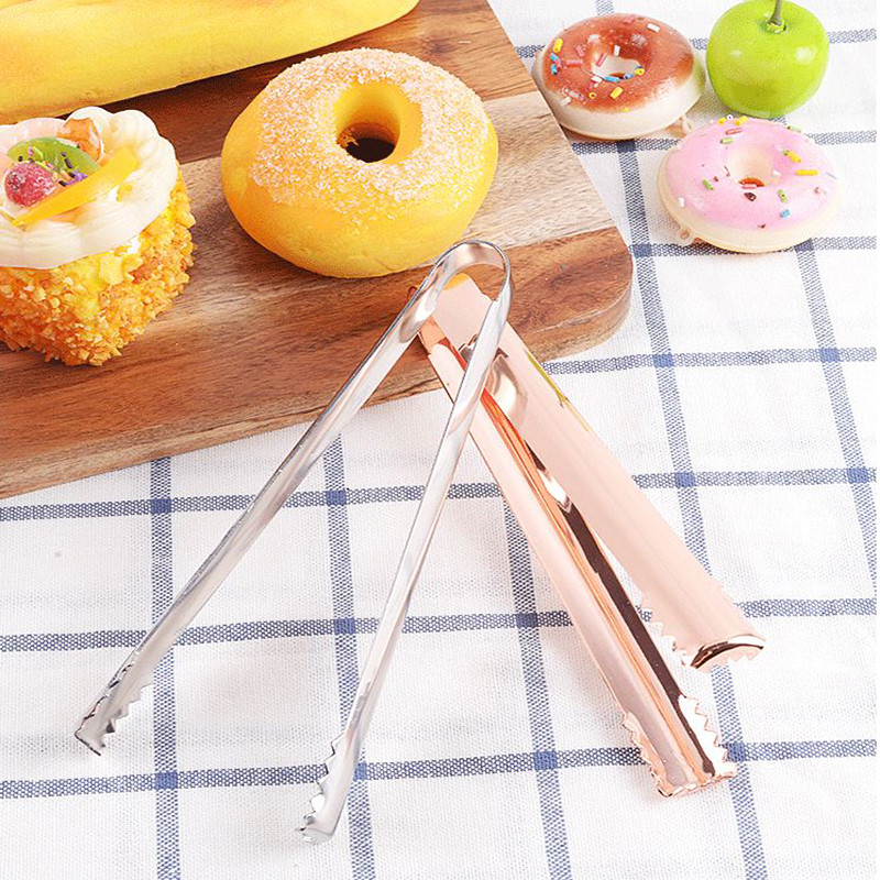 BBQ Clip 304 από ανοξείδωτο χάλυβα εξαιρετικά μακριά τσιμπιδάκια Κλιπ φαγητού BBQ Meat Beef Tong με οδοντωτές άκρες ακριβείας