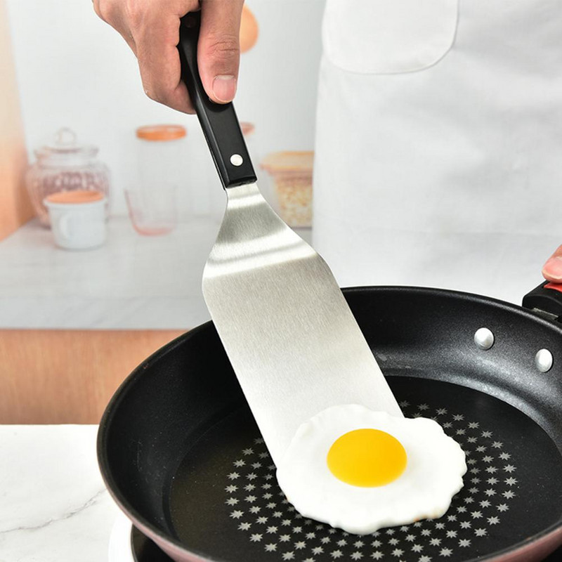 Vienkārša pulējama virsma, izturīga, izturīga un izturīga grilēšanas lāpstiņa restorāna cepšanas lāpstiņai grilēšanas lāpsta