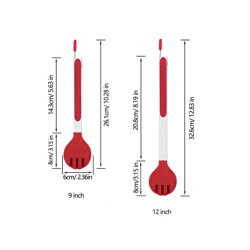 Köögitangid toiduvalmistamiseks silikoonist ümmarguse otsaga roostevabast terasest tangid Rösteri salati serveerimine BBQ Mittenakkuvad lukustustangid
