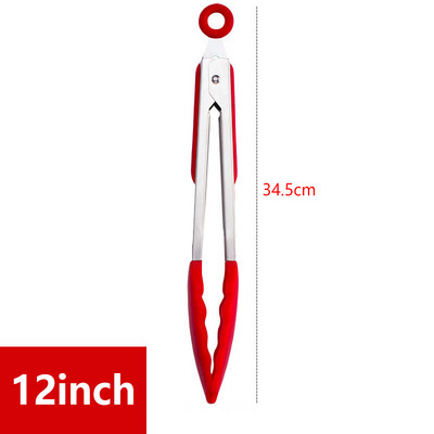 Silikoonist BBQ grilltang salatileiva serveerimistang, mittekleepuv grillklamber, roostevabast terasest tööriist Kööginõud