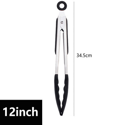 Silikoonist BBQ grilltang salatileiva serveerimistang, mittekleepuv grillklamber, roostevabast terasest tööriist Kööginõud