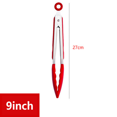 Silikoonist BBQ grilltang salatileiva serveerimistang, mittekleepuv grillklamber, roostevabast terasest tööriist Kööginõud