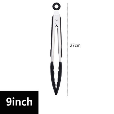 Silikoonist BBQ grilltang salatileiva serveerimistang, mittekleepuv grillklamber, roostevabast terasest tööriist Kööginõud