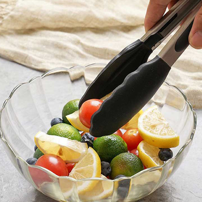 Silikoonist BBQ grilltang salatileiva serveerimistang, mittekleepuv grillklamber, roostevabast terasest tööriist Kööginõud