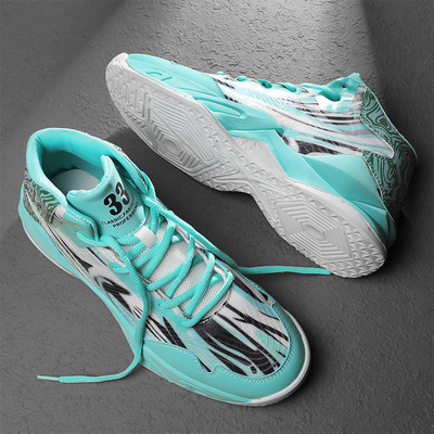 Σπορ ανδρικά sneakers με επιγραφή και κορδόνια-μπάσκετ