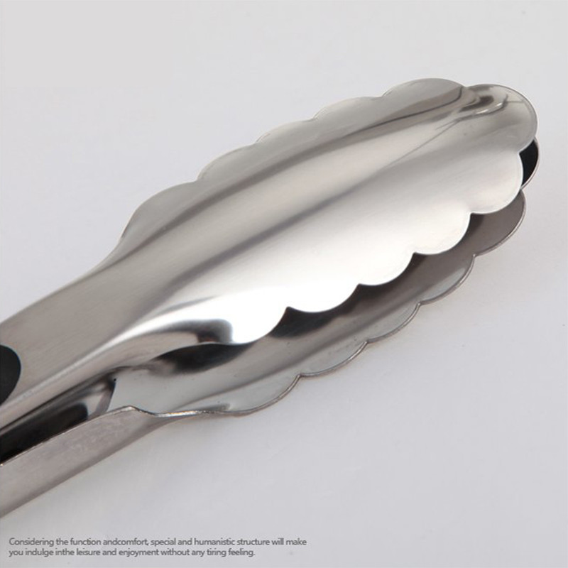 Λάβες μπάρμπεκιου 9 ιντσών λαβίδες σιλικόνης κλειδώματος κουζίνας Μαύρες ανοξείδωτες σαλάτες μαγειρικής σερβιρίσματος φαγητού Σετ σφιγκτήρες φαγητού Αξεσουάρ μπάρμπεκιου