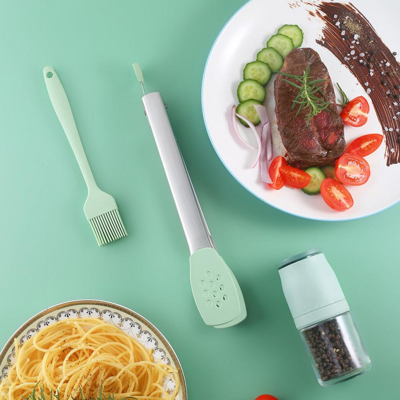 1gab Pārtikas kvalitātes silikona pārtikas standziņas Radoša neslīdoša silikona maizes knaibles Pasniegšanas knaibles Virtuves instrumenti Grilēšanas instrumenti Piederumi