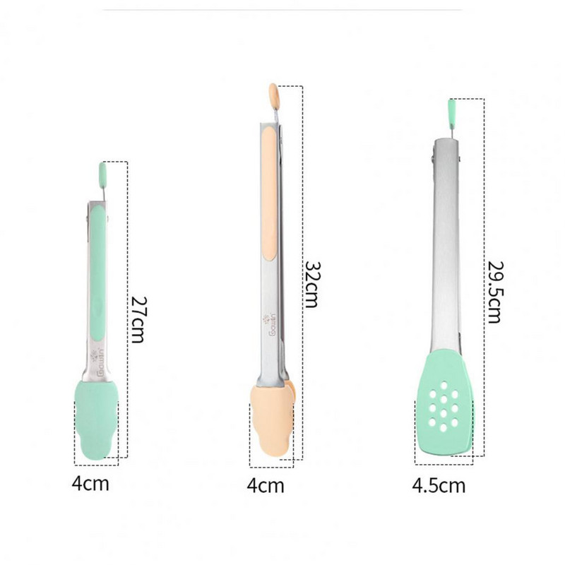 1gab Pārtikas kvalitātes silikona pārtikas standziņas Radoša neslīdoša silikona maizes knaibles Pasniegšanas knaibles Virtuves instrumenti Grilēšanas instrumenti Piederumi
