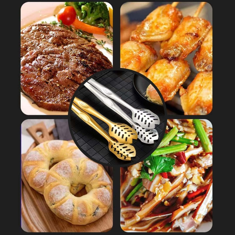 Roostevabast terasest toidutangid Kööginõud Rootsi lauas toiduvalmistamise tööriist Kuumusevastased klambrid