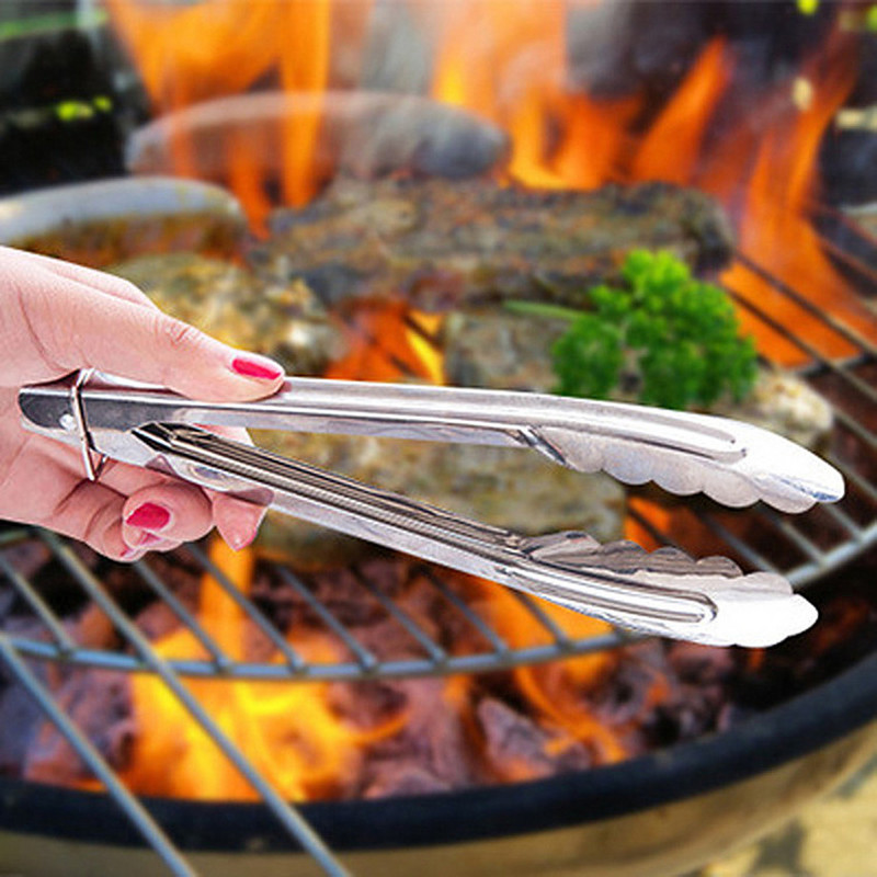 9-tolline roostevabast terasest multifunktsionaalne grill-grillklamber kammkarbi kujuline lukustusdisain Küpsetuskondiitriklambri klamber BBQ-toidutangid