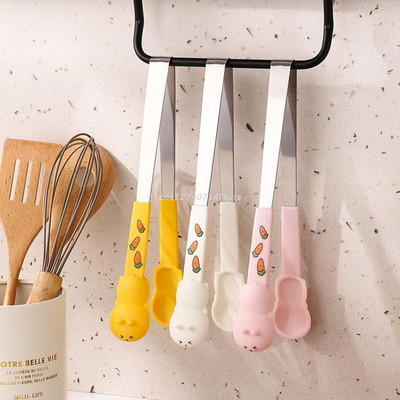 Steak Tongs Cooking Tongs Double Sided Clips Food Flipping Tong Dessert Clips 3 Sizes to Choose for BBQ Pizza Bread Fish