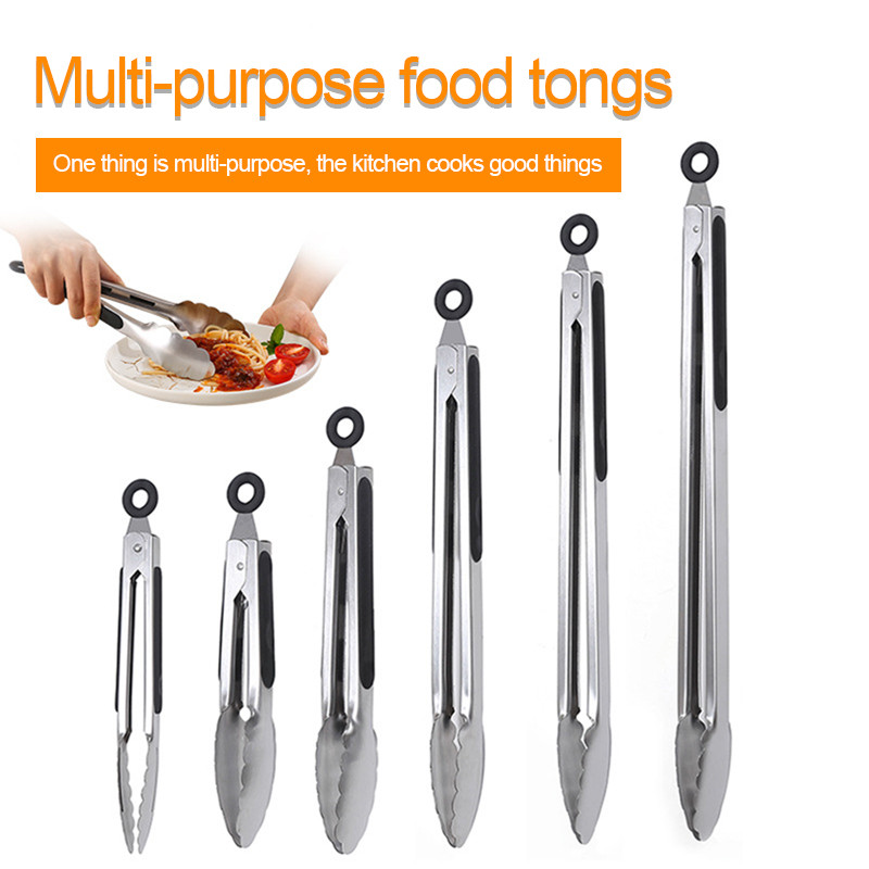 Grilltangid 7/9/12/14/16 tolline grillsalati toiduklamber 430 roostevabast terasest köögiriistad Multifunktsionaalsed grill-küpsetusvidinad