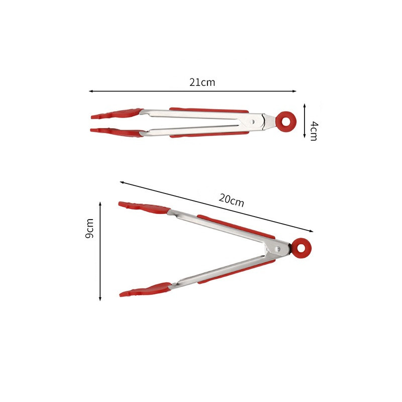 BBQ Silikoonist toidutangid Jõulupuu Jõuluvana Põder Grillimine Libisemisvastane roostevabast terasest salat Leivaklambrid Köögis küpsetusklamber
