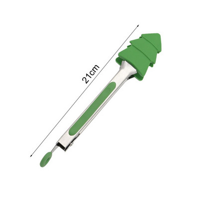 Σιλικόνη λαβίδες φαγητού Χριστουγεννιάτικη διακόσμηση για την κουζίνα Gingerbread Man Κλιπ φαγητού για ψωμί BBQ Tongs Αξεσουάρ κουζίνας