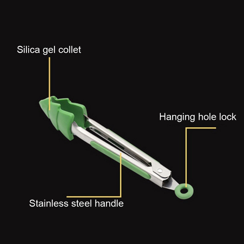 Σιλικόνη λαβίδες φαγητού Χριστουγεννιάτικη διακόσμηση για την κουζίνα Gingerbread Man Κλιπ φαγητού για ψωμί BBQ Tongs Αξεσουάρ κουζίνας