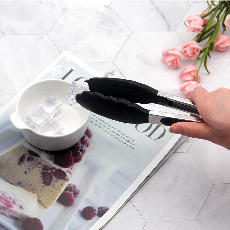 BBQ kopča za hranu od 9 inča za kuhinju, izdržljiva silikonska kopča za hranu na visokim temperaturama, kopča za roštilj, kopča za odreske, silikonska hvataljka za hranu, hvataljke