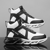 Kõrge pealispinnaga korvpallijalatsid, millel on kiri ja kare tallaosa meestele