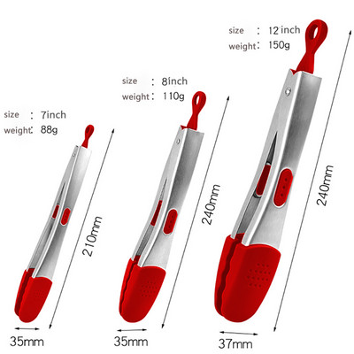Mittekleepuvad grilltangid koos liigendilukuga silikoonist grilltangid salatileiva serveerimistangid köögiküpsetusvahendid