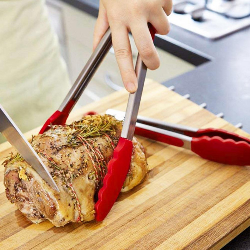 3 tk/komplekt 7/9/12 tollised köögitangid Põletusvastased Mittenakkuvad Kuumakindlad Toidu kohaletoimetamise Roostevabast terasest BBQ Toiduvalmistustangid