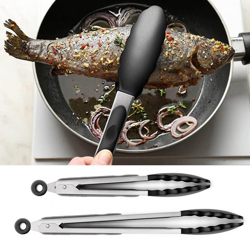 3 tk/komplekt 7/9/12 tollised köögitangid Põletusvastased Mittenakkuvad Kuumakindlad Toidu kohaletoimetamise Roostevabast terasest BBQ Toiduvalmistustangid