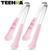 TEENRA 2TK Toiduklambrid Köögitangid Kassikäpa kujuga tangid roostevabast terasest toiduvalmistamise tangid BBQ toiduvalmistamiseks grillimiseks köögitarvikud