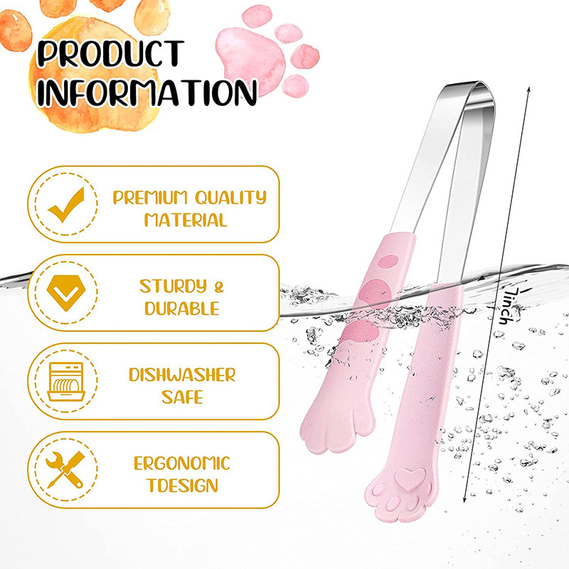 TEENRA 2TK Toiduklambrid Köögitangid Kassikäpa kujuga tangid roostevabast terasest toiduvalmistamise tangid BBQ toiduvalmistamiseks grillimiseks köögitarvikud