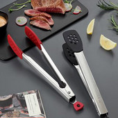 Steak steak za neljepljivo posuđe 304 nehrđajući čelik 304 kopča roštilja otporna na visoke temperature Silikonska kopča za hranu protiv opekotina